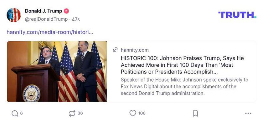 Post image from Donald Trump