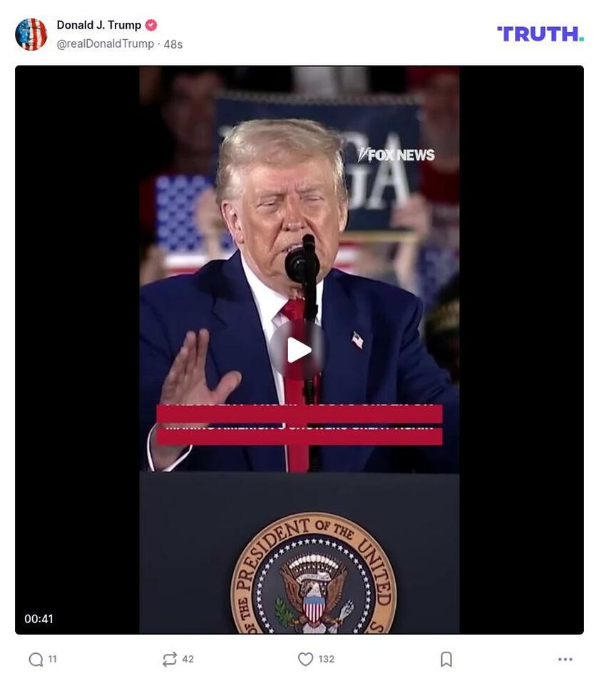 Post image from Donald Trump