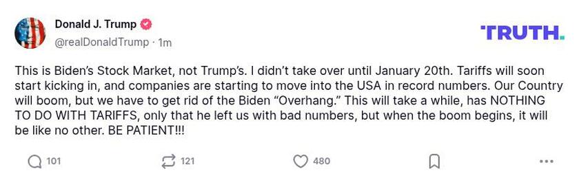 Post preview from Donald Trump