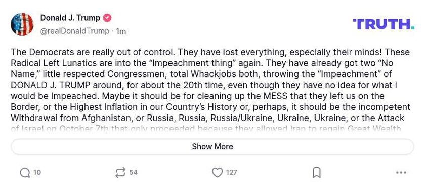 Post preview from Donald Trump