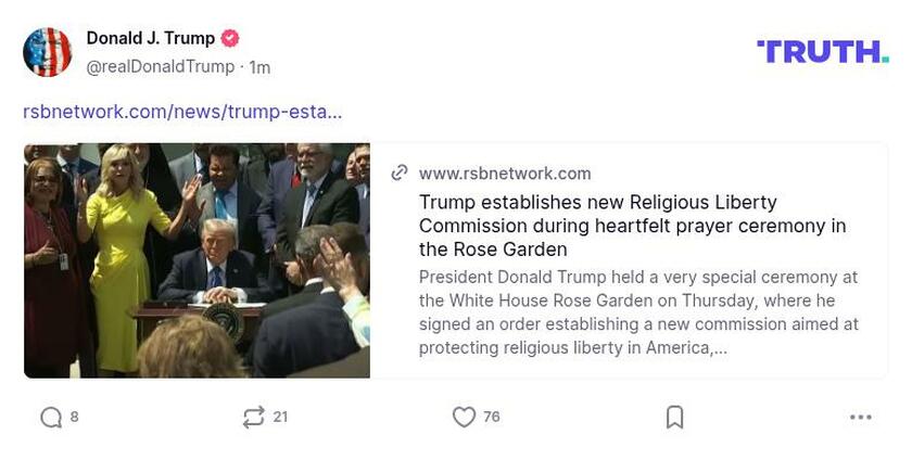 Post image from Donald Trump