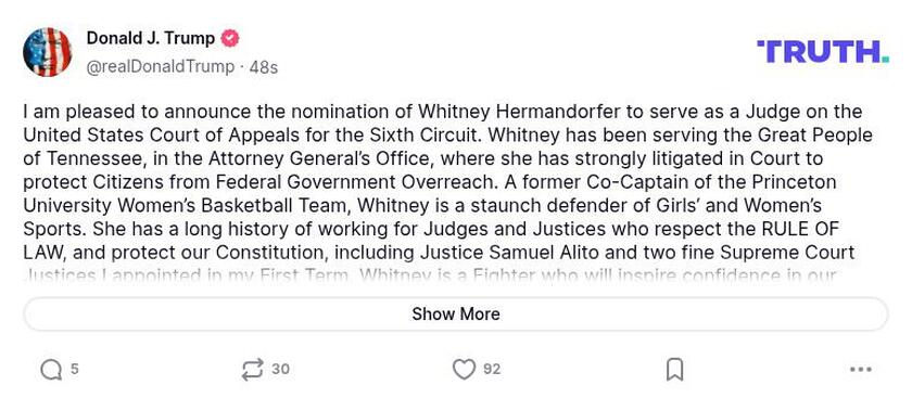 Post image from Donald Trump