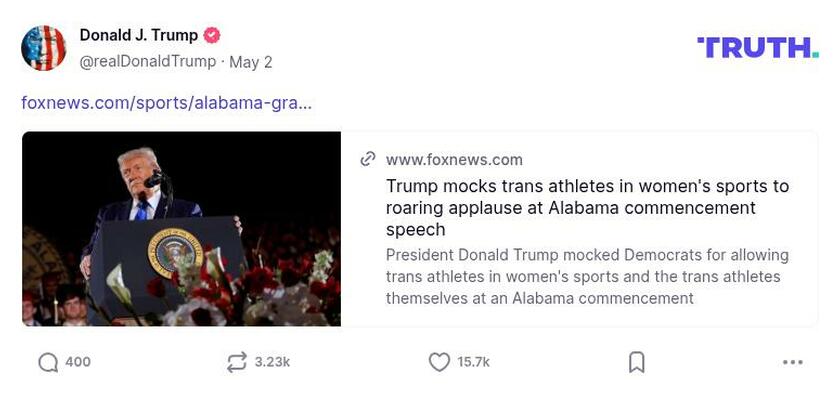 Post image from Donald Trump