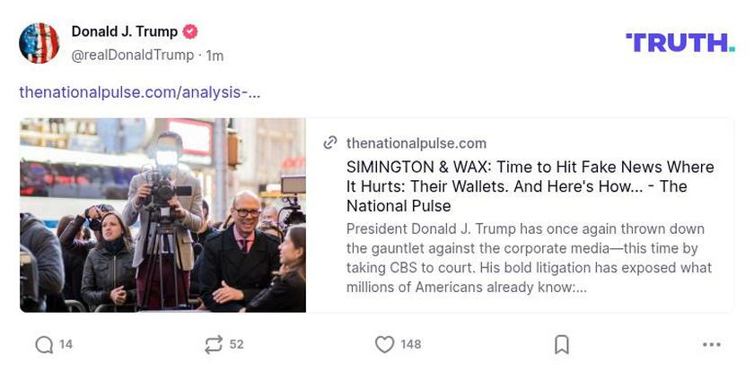 Post image from Donald Trump