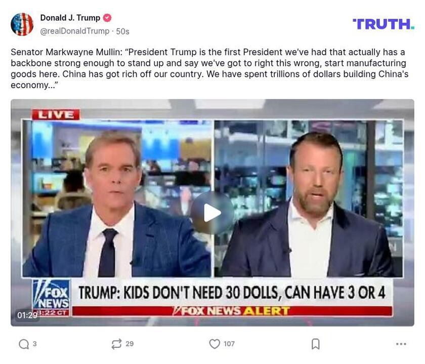 Post preview from Donald Trump