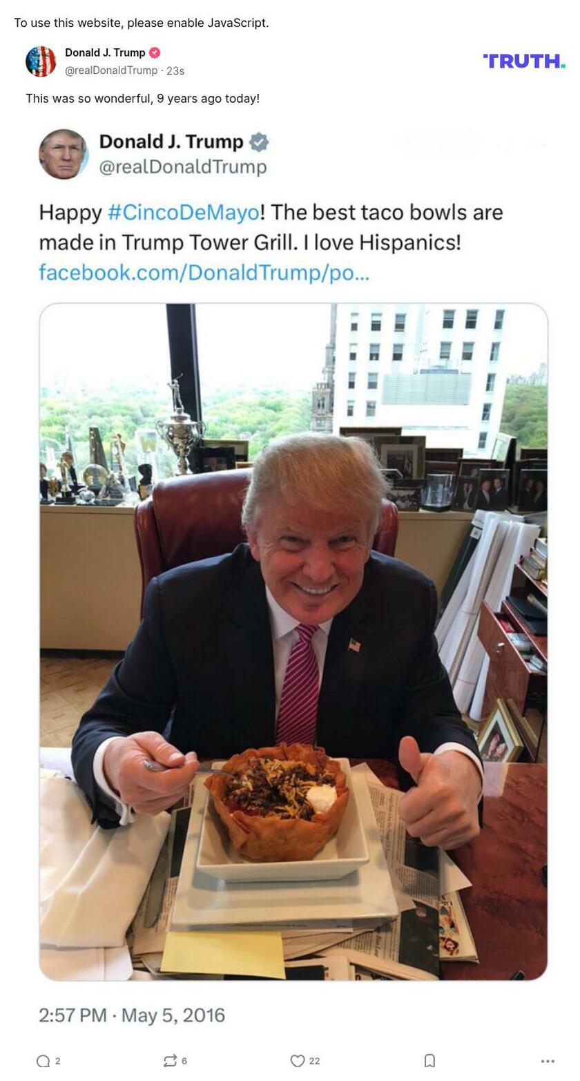 Post image from Donald Trump