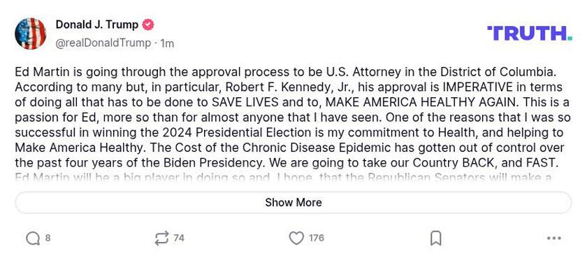 Post preview from Donald Trump