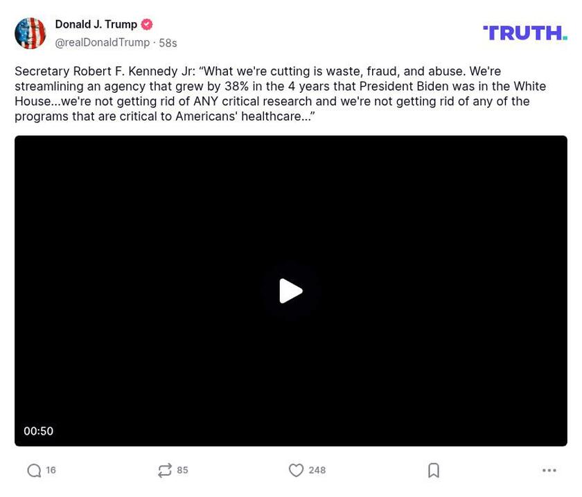 Post preview from Donald Trump