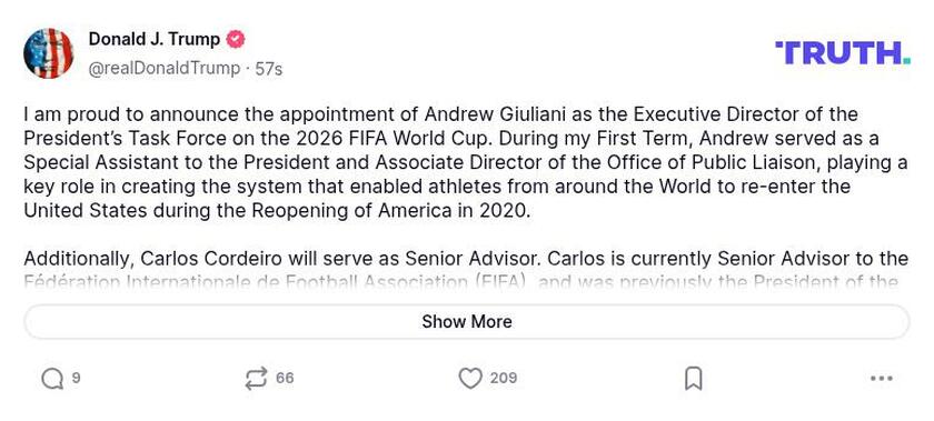 Post image from Donald Trump