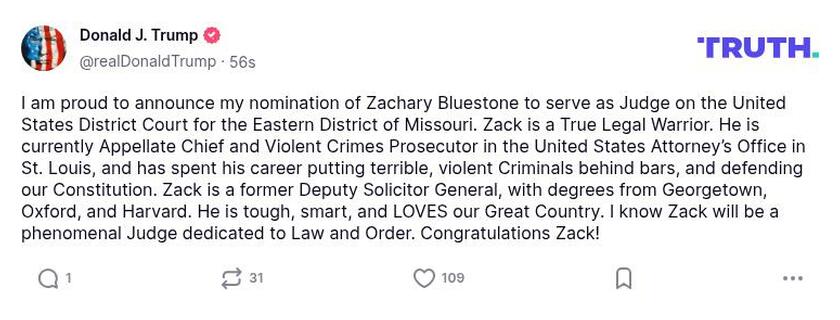 Post image from Donald Trump