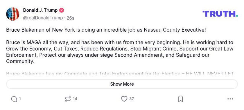 Post image from Donald Trump