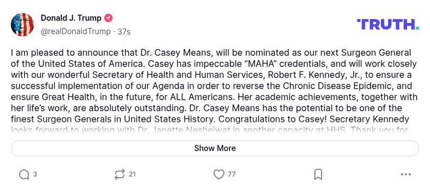 Post image from Donald Trump