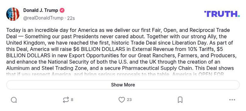 Post image from Donald Trump