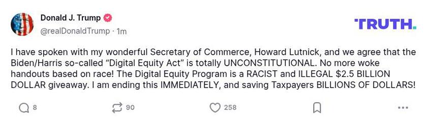 Post preview from Donald Trump