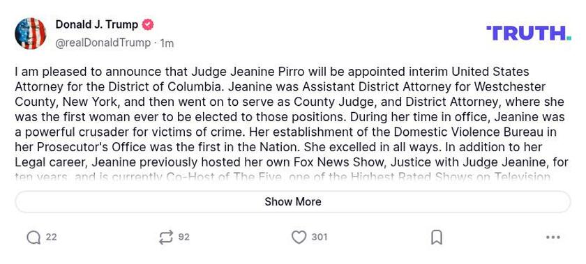 Post image from Donald Trump