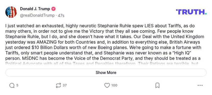 Post image from Donald Trump