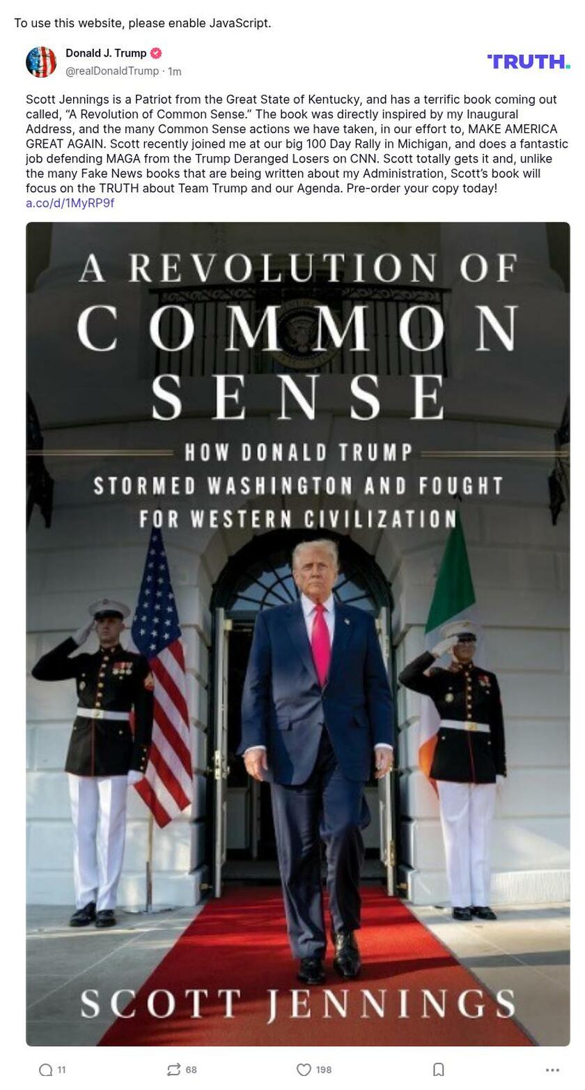 Post preview from Donald Trump