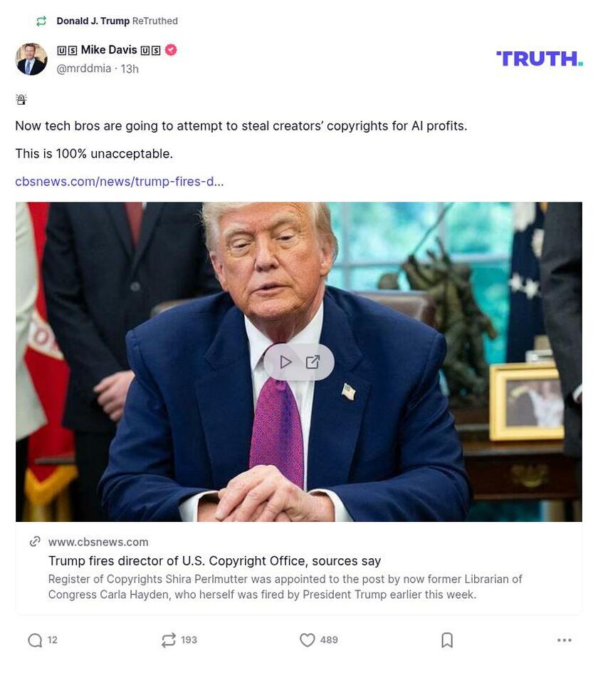 Post image from Donald Trump