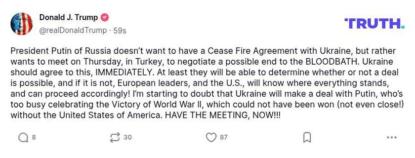 Post preview from Donald Trump