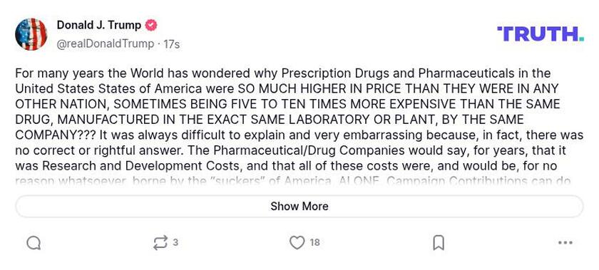 Post image from Donald Trump