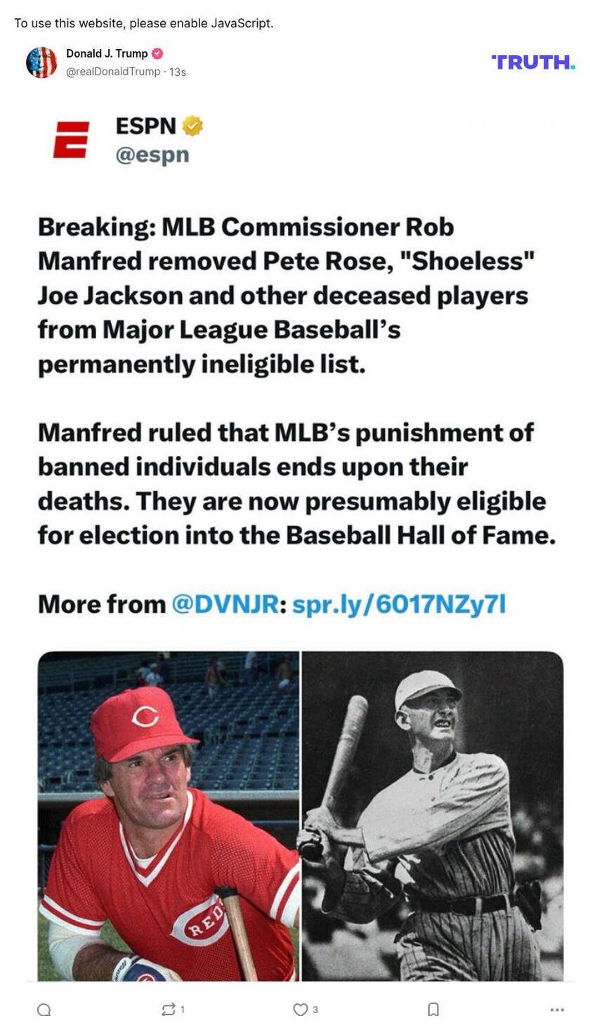 Post image from Donald Trump