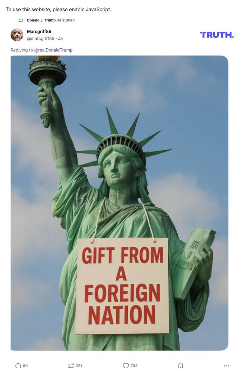 Post image from Donald Trump