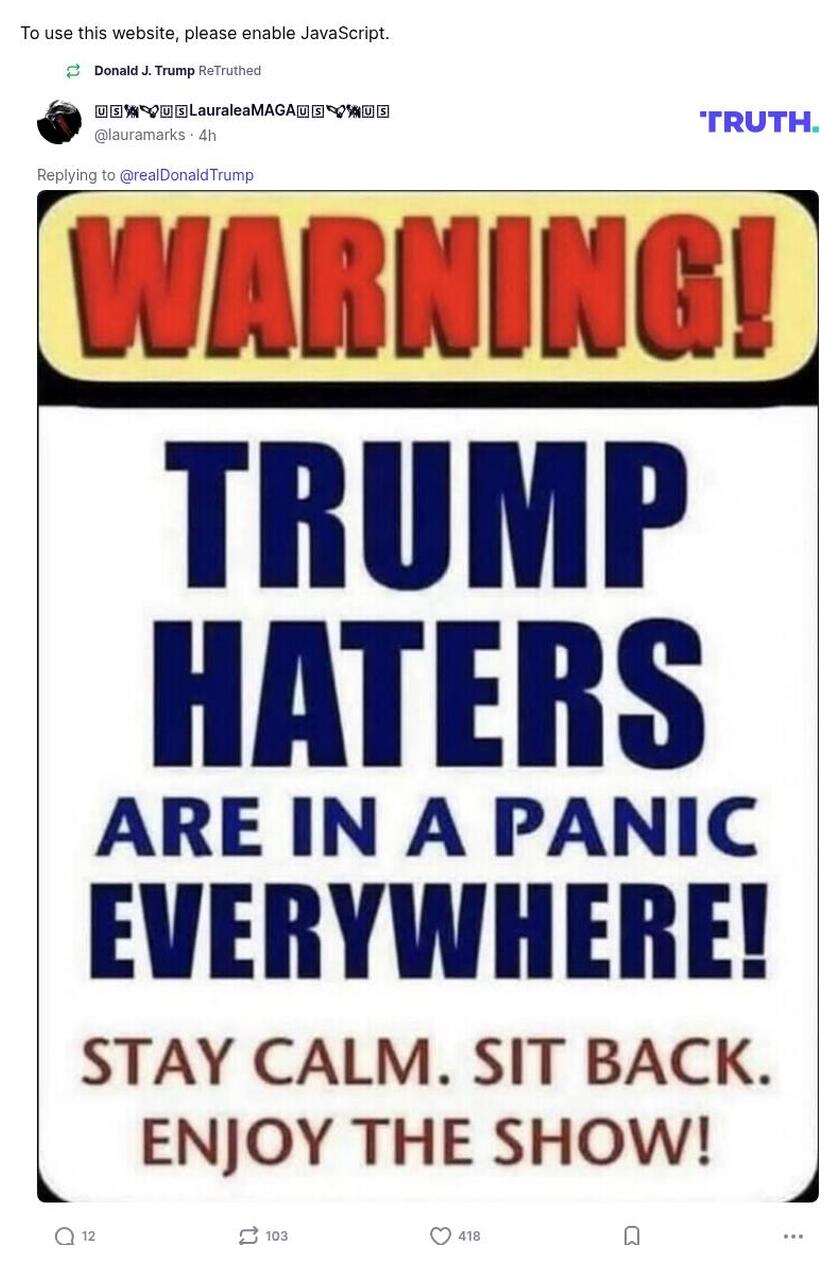 Post image from Donald Trump