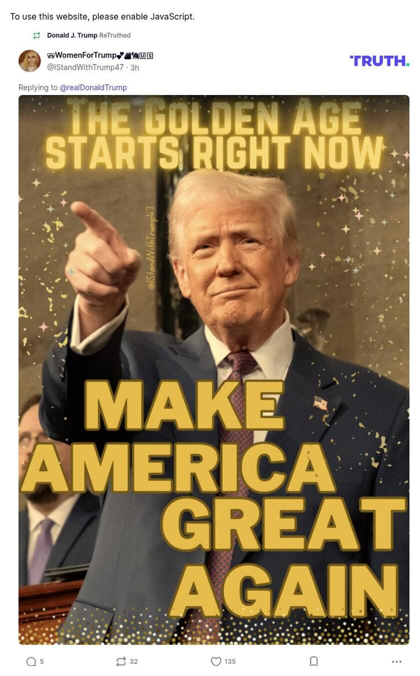 Post image from Donald Trump