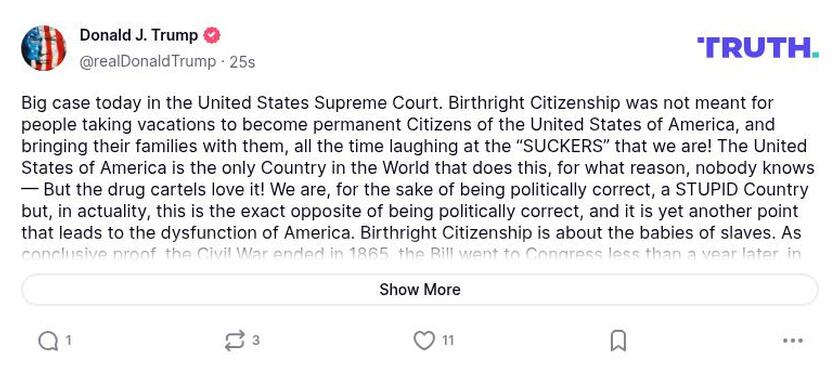 Post preview from Donald Trump