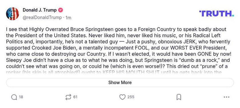 Post preview from Donald Trump