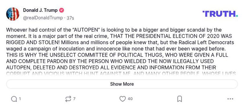 Post preview from Donald Trump