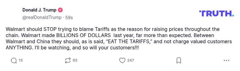 Post preview from Donald Trump