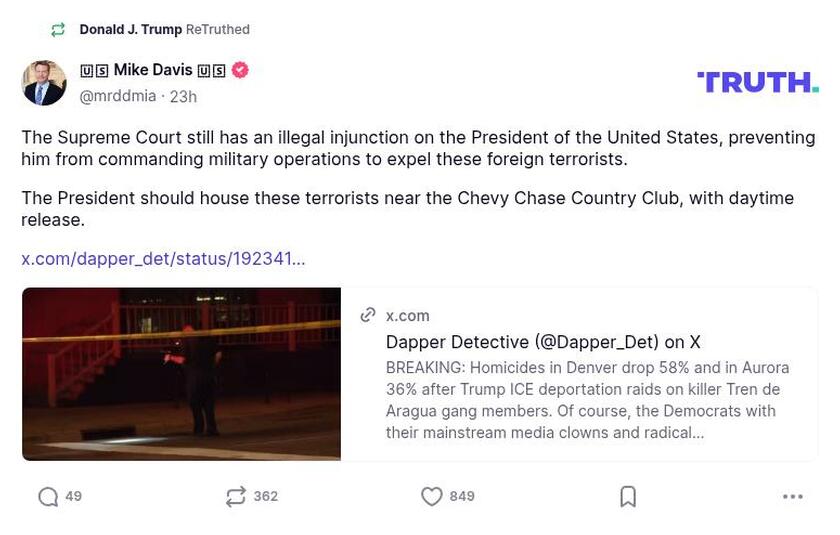 Post image from Donald Trump