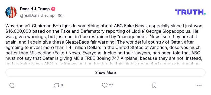 Post image from Donald Trump