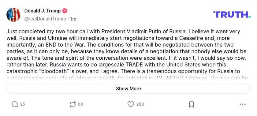 Post preview from Donald Trump