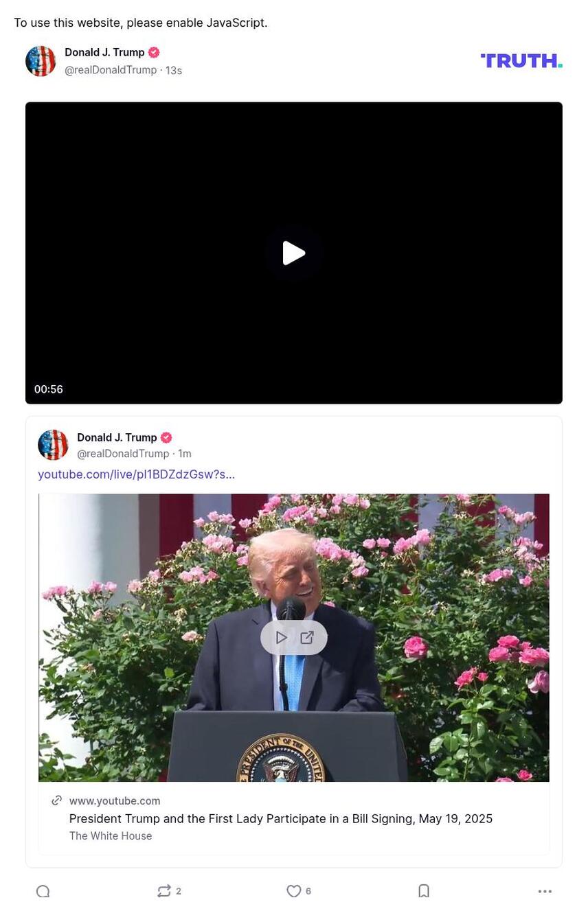 Post image from Donald Trump