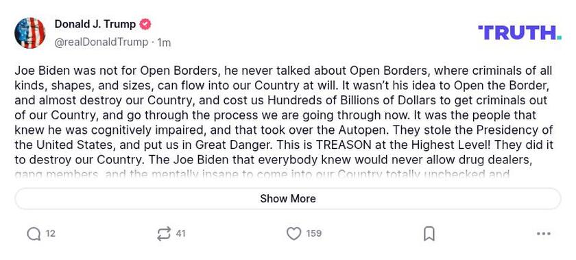 Post preview from Donald Trump