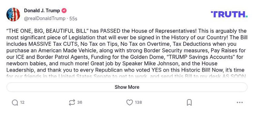 Post image from Donald Trump