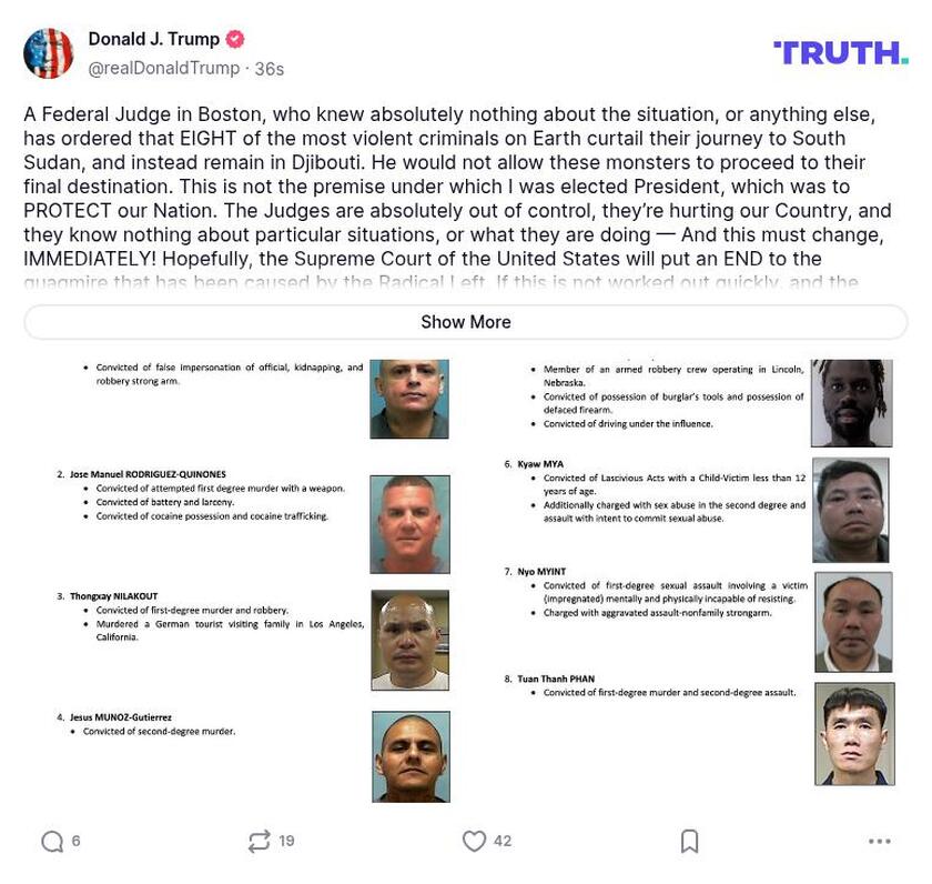 Post image from Donald Trump