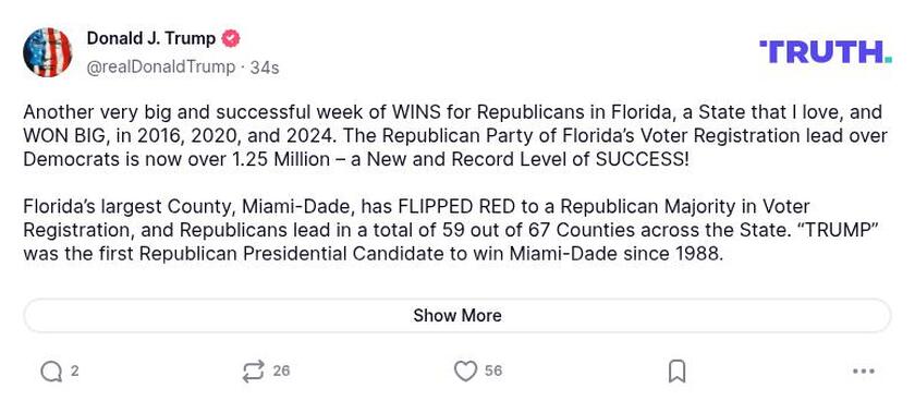 Post image from Donald Trump