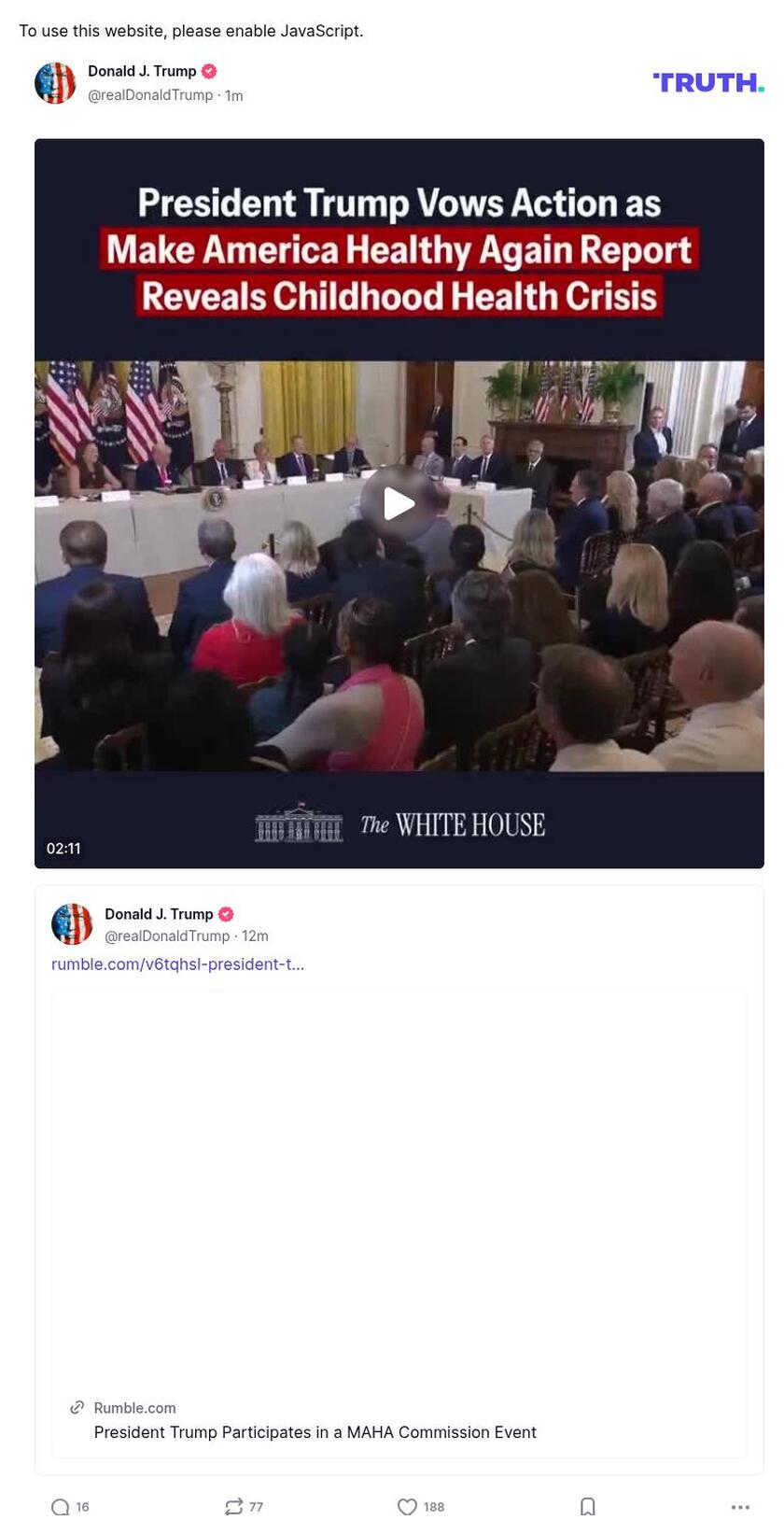 Post image from Donald Trump