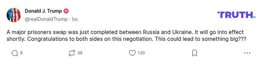 Post preview from Donald Trump