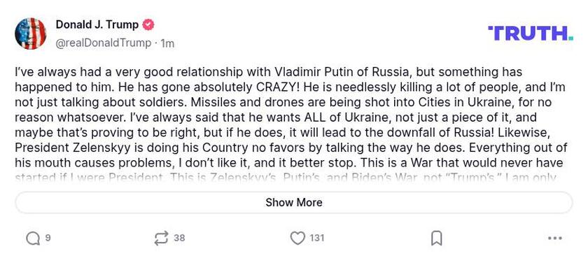 Post preview from Donald Trump