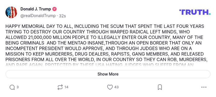 Post image from Donald Trump