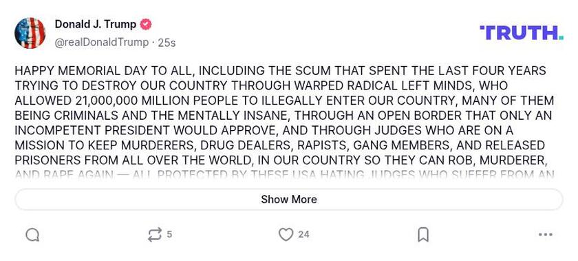 Post image from Donald Trump