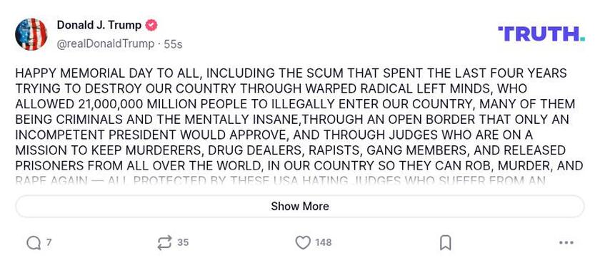 Post image from Donald Trump