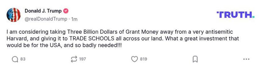 Post image from Donald Trump