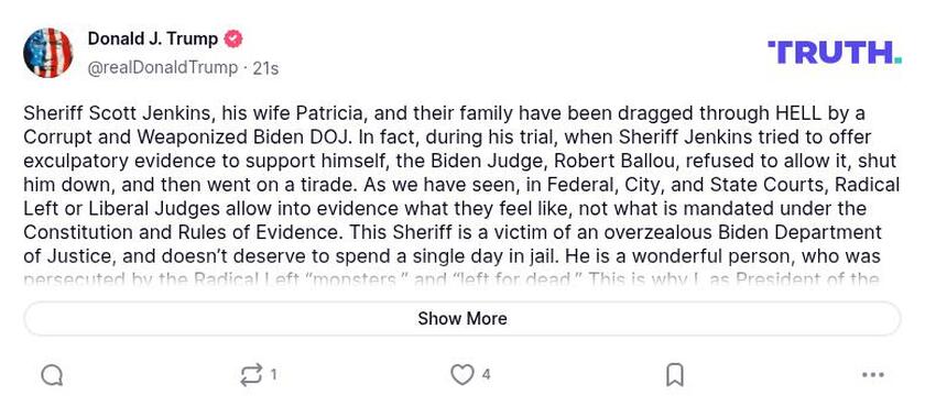 Post preview from Donald Trump