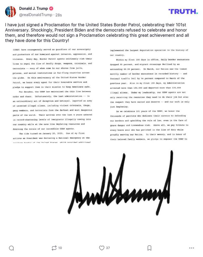 Post preview from Donald Trump