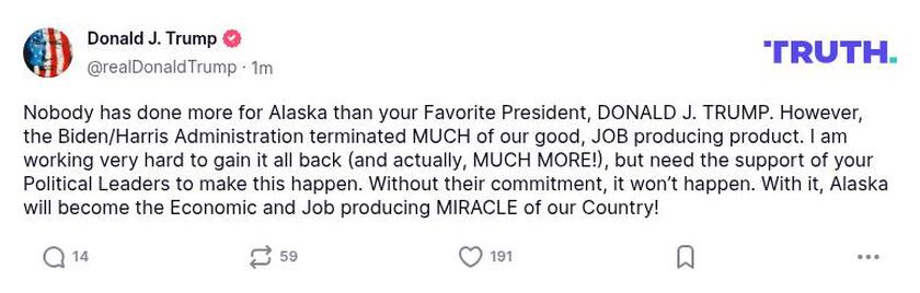 Post preview from Donald Trump